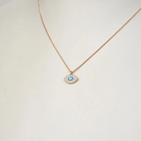 Mini Eye Figured Necklace - Evil Eye Necklace with Minimal Pendant in Silver