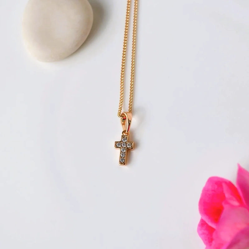 Mini Cross Necklace Minimal Cross Necklace