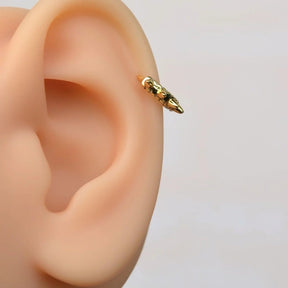 Helix Piercing Cartilage Lobe with Zircon Stone Stapled Model Charm Gold and Silver  Colour