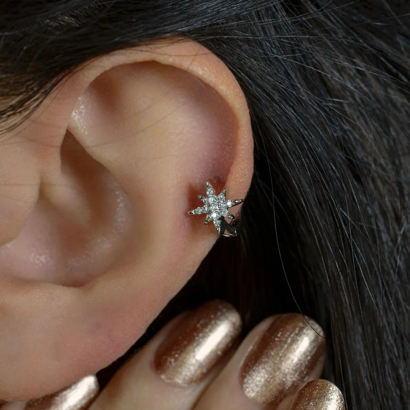 North Star Ring Tragus Piercing Helix Cartilage Upper Lobe