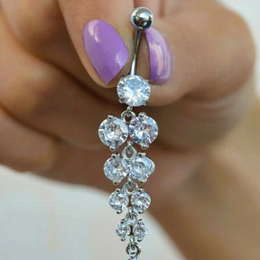 Dangle Belly Button Ring, Navel Piercing, Belly Button Piercing, Curved Barbell, Belly Piercing, Belly Bar, Belly Ring