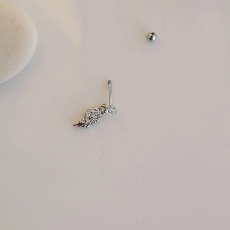 Angel Wing Wobbly Piercing for Helix and Cartilage - Gold and Silver