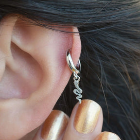 Snake Wobbly Ring Piercing for Helix and Cartilage - Silver Colour