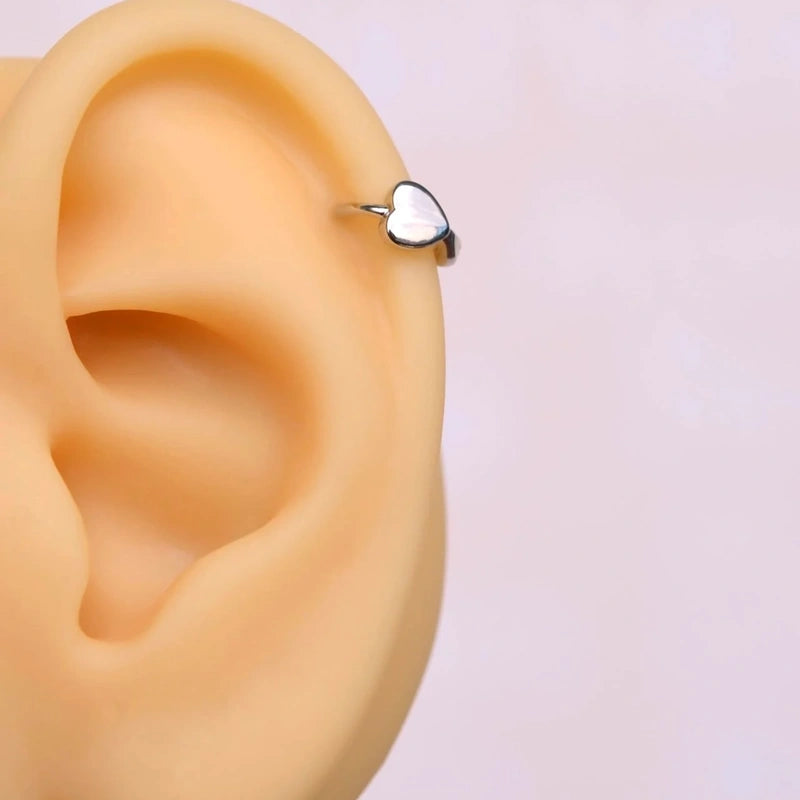 Heart Tragus Piercing for Helix, Cartilage, and Lobe - Gold and Silver