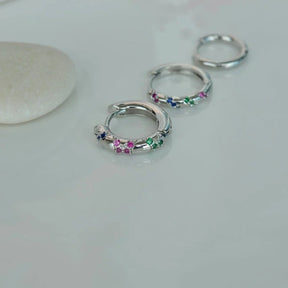 Coloured Zircon Stone Ring Set of 3 Earrings in Gold and Silver