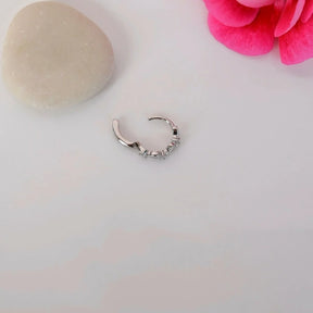 Thin Ring Tragus Piercing Helix Cartilage with Mini Heart