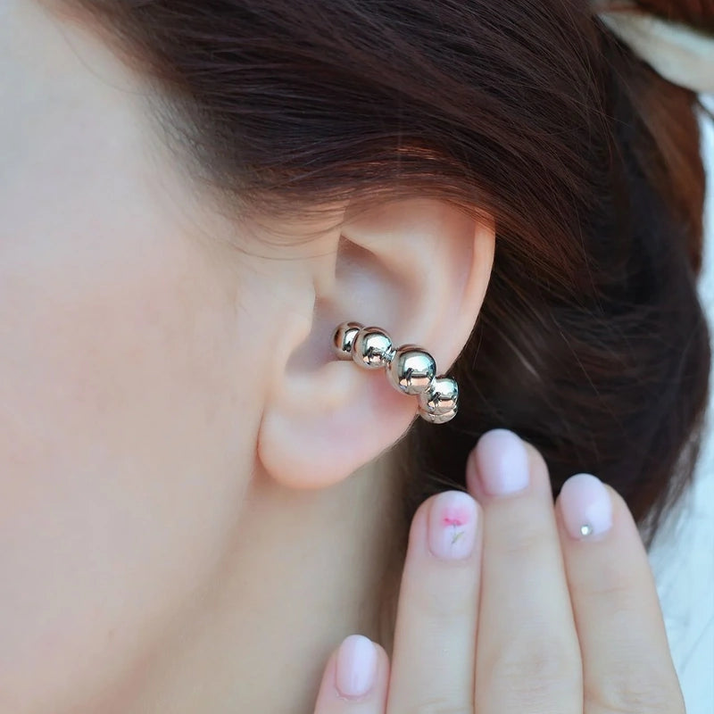 Ear Cuff with Balloon Design, No Hole Required Cartilage Earring in Gold and Silver Holeless