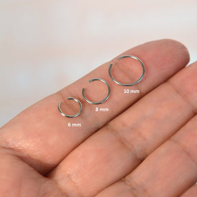 Nose Ring Nose Piercing Mini Ring Gold Silver Hologram Black 8 mm  10 mm