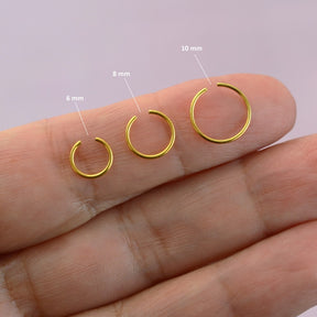 Nose Ring Nose Piercing Mini Ring Gold Silver Hologram Black 8 mm  10 mm