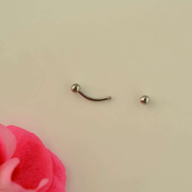 Eyebrow Bar Curved Barbell Vertical Labret Piercing Rook Daith Cartilage Helix Tragus 6mm 8mm 10mm 12mm