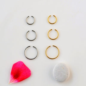 Nose Ring Nose Piercing Mini Ring Gold Silver Hologram Black 8 mm  10 mm