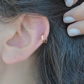 Flat Ring Tragus Piercing Gold and Silver  Colour