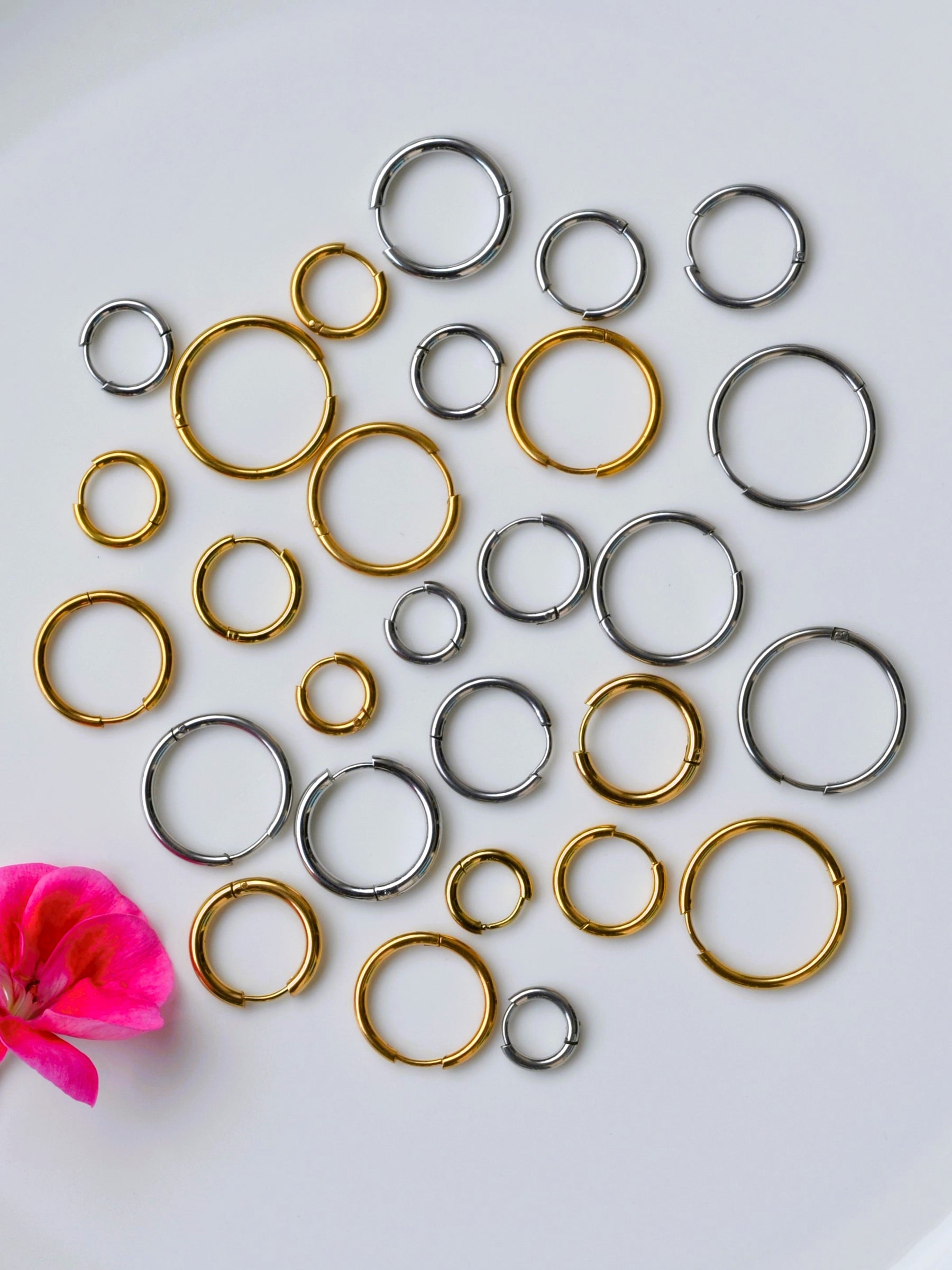 Nose Rings  Hoop Earrings Ring Piercing Hoop Flat Lip Eyebrow Gold and Silver 8 mm 10 mm 12 mm 14 mm 16 mm 18 mm 20 mm