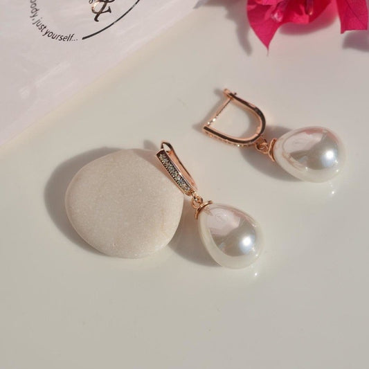 White Pearl Earrings Dangle Earrings Drop Earrings Hoop Earrings Earrings Hoop Gold Earrings Silver Earrings